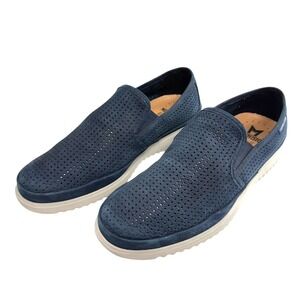 Mephisto Air Jet Perforated Suede Slip On Loafer Shoes Mens Size 10 Blue comfort